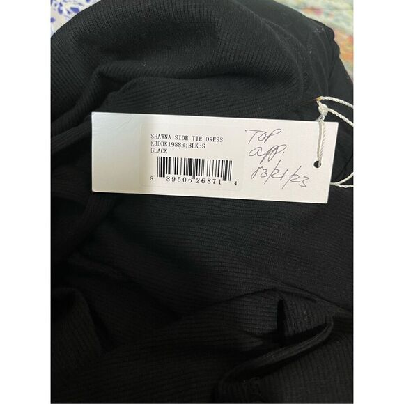 bishop + young Size Small Black Shawna Side Tie Dress - Picture 6 of 8